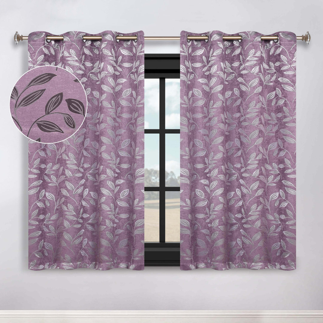 Finklea Floral Room Darkening Grommet Curtain Panels